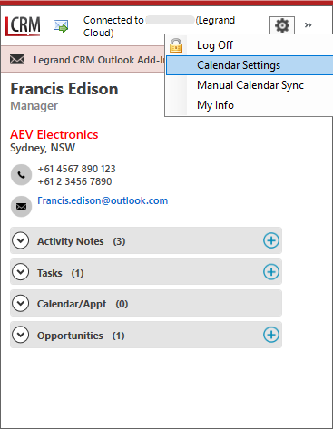 How to set up Outlook Calendar Sync Legrand CRM Cloud Knowledge Base How to set up Outlook Calendar Sync Legrand CRM Cloud Knowledge Base
